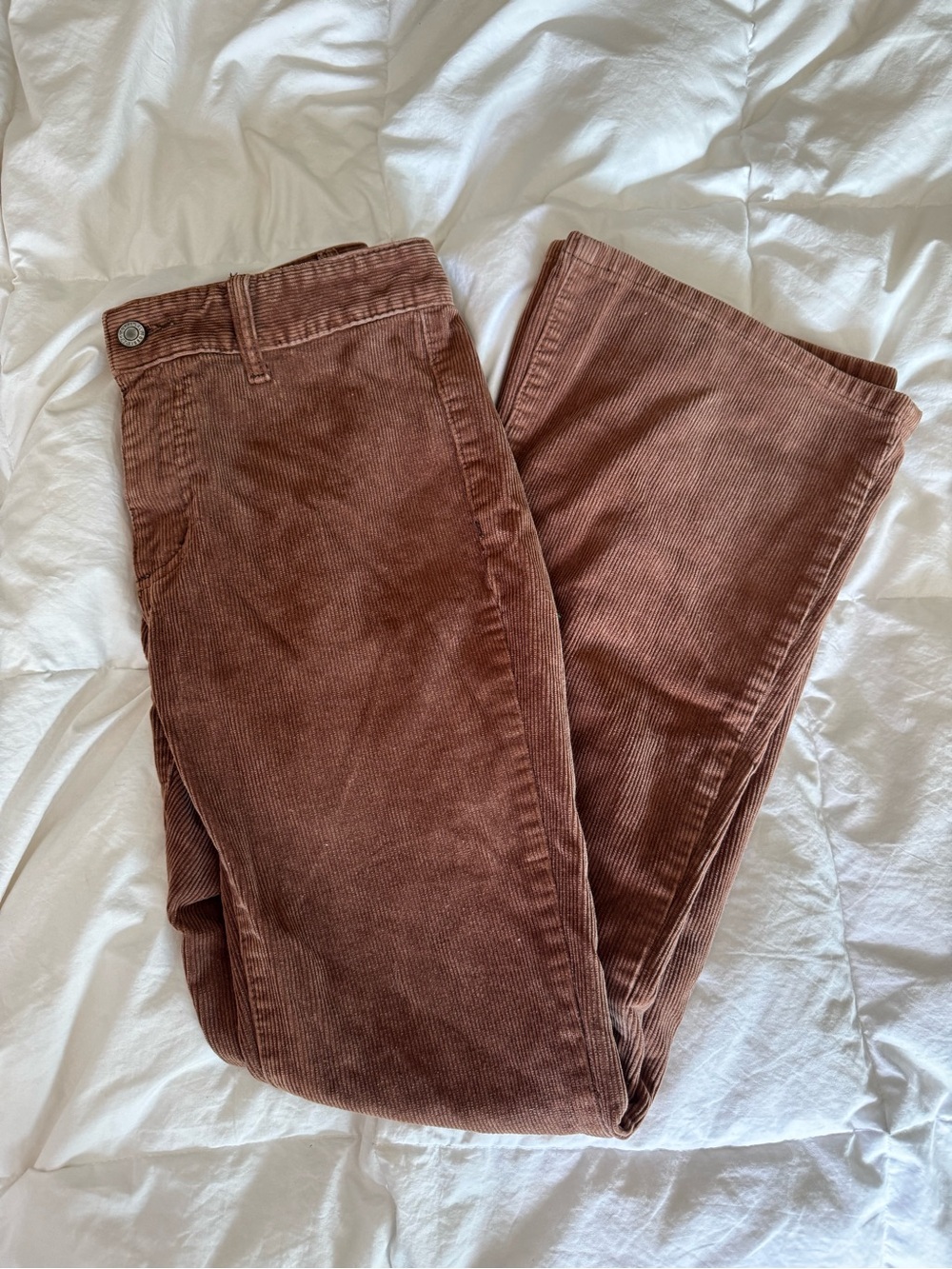 Brandy Melville Corduroy Wide Leg Jeans in Rust Brown
